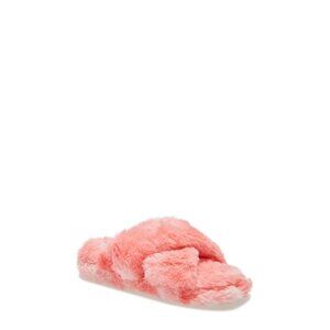 Treasure & Bond Size 2/3 in Kids NWT Pink Faux Fur Slide Slippers